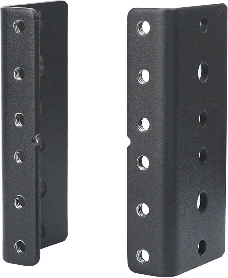 RIVECO 2 PCS 2U Rack Rails, Tapered Holes Rack Mount Rails for Recording & Network Wooden Cabinet Mounting, 3.0 mm Thickness Steel Heavy Duty, Screws Included - Image 1
